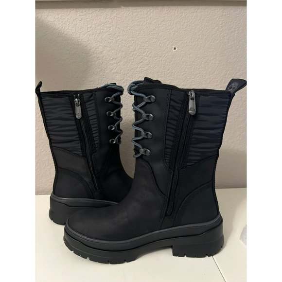 NEW Timberland | Malynn Snow Boots Black Waterproof Leather Sz 5.5 - Picture 2 of 9